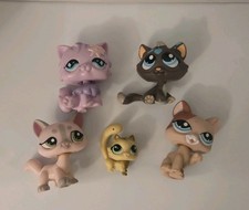 Lot of 5 Hasbro Littlest Pet Shop LPS Cats 693 815 1326 1363 Shura Styles