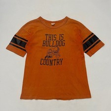 k343 60s 70s Vintage Champion s Tag Football Shirt T-shirt L Orange Champion Vin