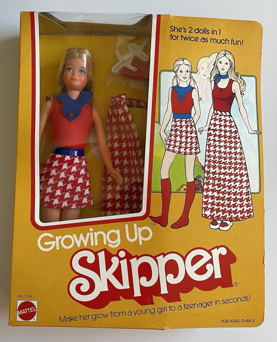 Vintage 1975 Growing Up Skipper Doll #7259 NRFB Mattel Barbie