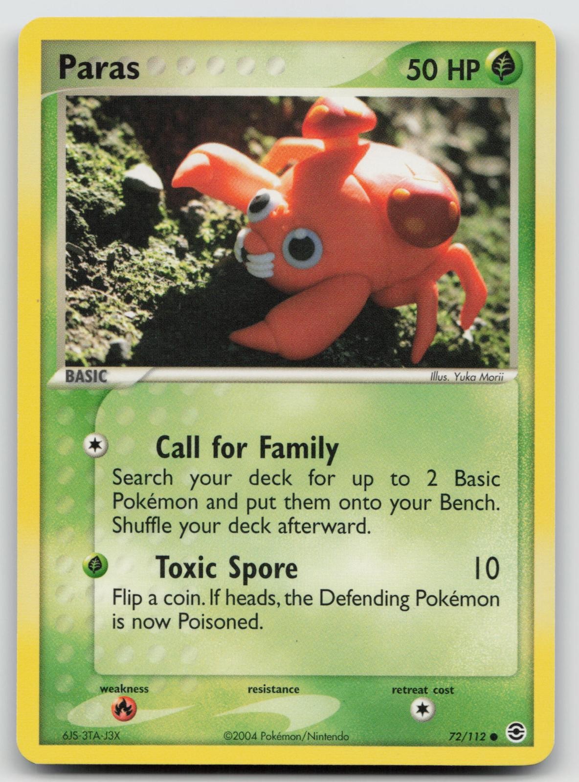 Paras 72/112 FireRed & LeafGreen Pokemon Yuka Morii LP
