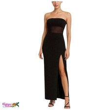 Jessica McClintock for Gunne Sax Sz 3 Black Glitter Strapless Gown Evening Maxi