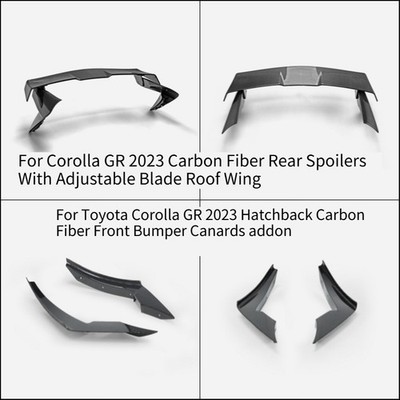 For Corolla GR23 Rear Spoilers with Adjustable Blade /Front Canards Carbon 