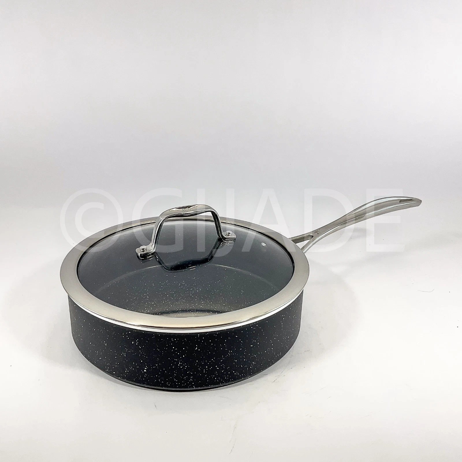 Henckels Made in Italy, Granitium Notte 3-Qt Stockpot /Soup Pot & Glass Lid New