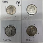 $1 Face Silver .90% Standing Liberty SLQ WASHINGTON LOT