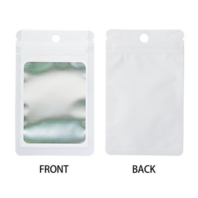 100 pieces  white Window Bags Zipper Lock Flat Pouch For Packaging Art Craft