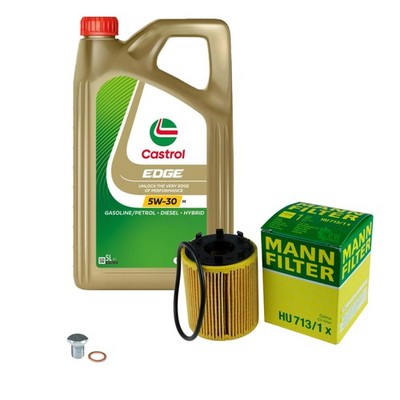 MANN-FILTER Ölfilter 5L CASTROL EDGE 5W-30 M für Opel Combo Tour 1.4