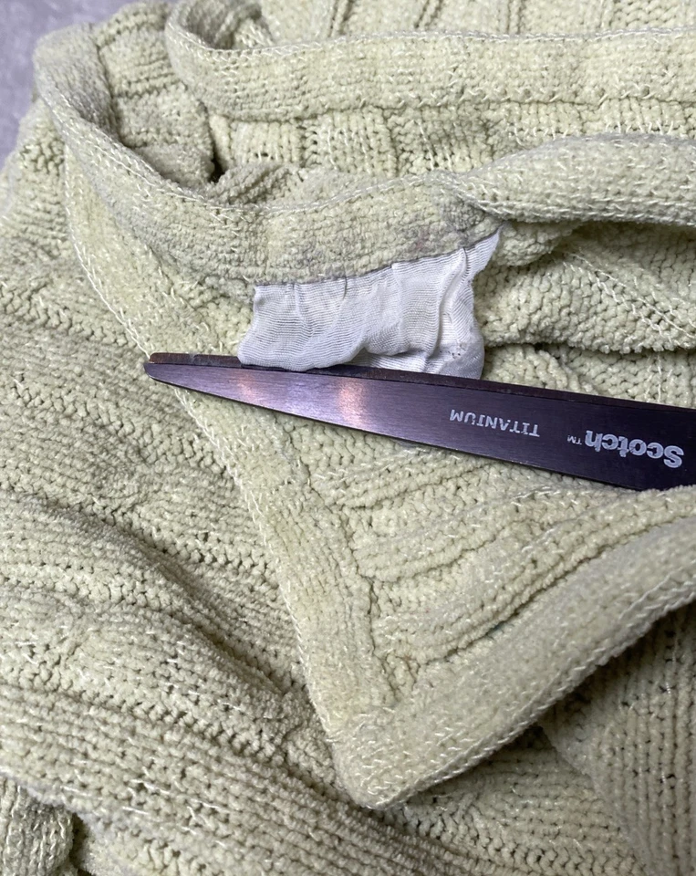 Suéter tejido con cable verde claro manta bebé rayas seguridad suave Lovey 30"x40" Foto 3 de 4