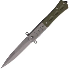 Elitedge Linerlock Folding Knife Assisted Open Green G10 Handles - 10-A108GN