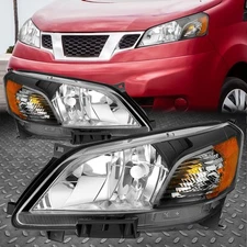 Pair Left+Right Black Factory Style Headlights Headlamps for 13-21 Nissan NV200