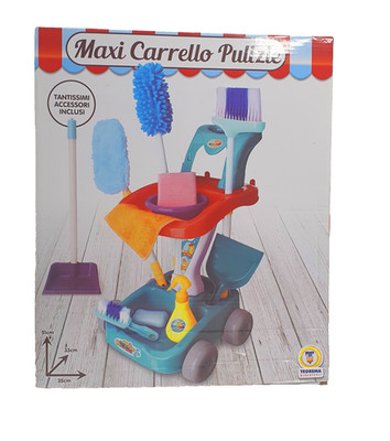 Teorema Kinder Maxi Reinigungswagen Spielzeugreinigungsset 51 cm groß 3+ Jahren