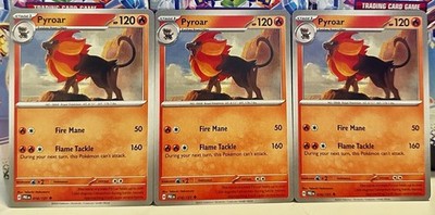 (Set Of 3) Pokemon Prismatic Evolution TCG Common Card - Pyroar (016/131)