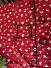 Wall Mount Plate Rack Picture Frame Holder Wrought Iron Scroll Rustic Farmhouse