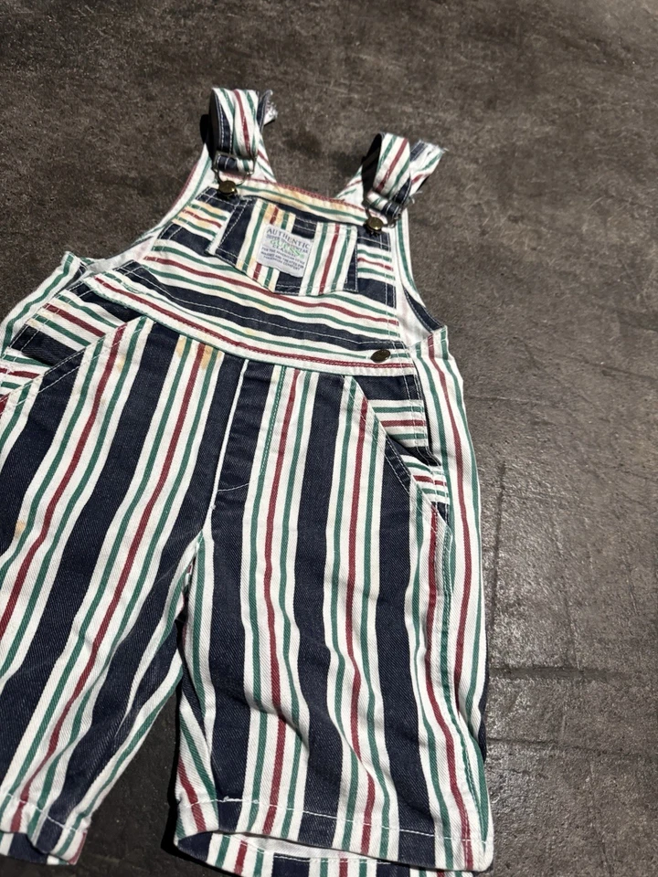 Vintage 90s Guess Striped Shortalls 3T Boys  - Image 4 of 4