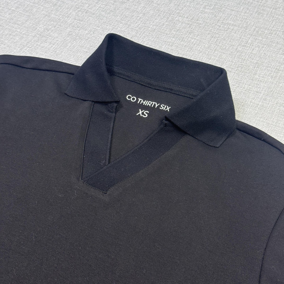 Co Thirty Six Polo Shirt Mens XS Black Short Sleeve Cotton Stretch Performance