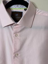 Tattersall London Mens Dress Shirt 16 34/35 Light Pink Long Sleeve Cotton NWT