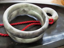 Vintage Lot Chinese jade Necklace Bracelet stone mottled bangles men women 70 mm