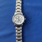 Vintage Timex H1 Chronograph Watch Men's 38mm Silver Tone Date FOR PARTS ONLY