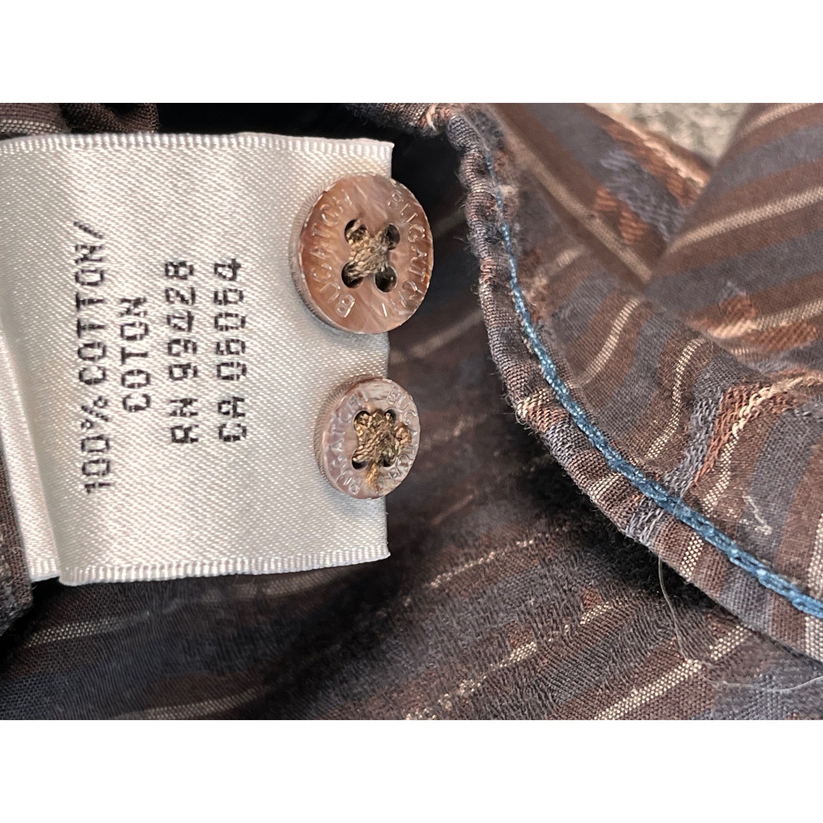 Bugatchi Uomo Button Large Multi Brown Jacquard F… - image 5