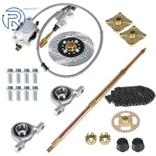 32" ATV Quad Go Kart Rear Live Axle Kit Chain Sprocket Brake Wheel Hub Go Cart