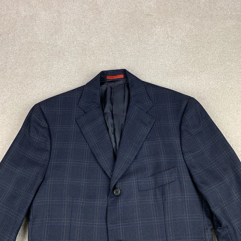 Blazer Abrigo Deportivo Isaia Napoli Base 100% Lana Super 120s Talla 50 Hecho en Italia Foto 3 de 4