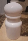 Vintage White Milk Glass Apothecary Storage Jar Bubble Top 5” MCM Marked Belgium