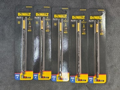 (5) Dewalt Elite Series Phillips #2 Bit, 6 In. Steel Screwdriver Bit, Hex Shank