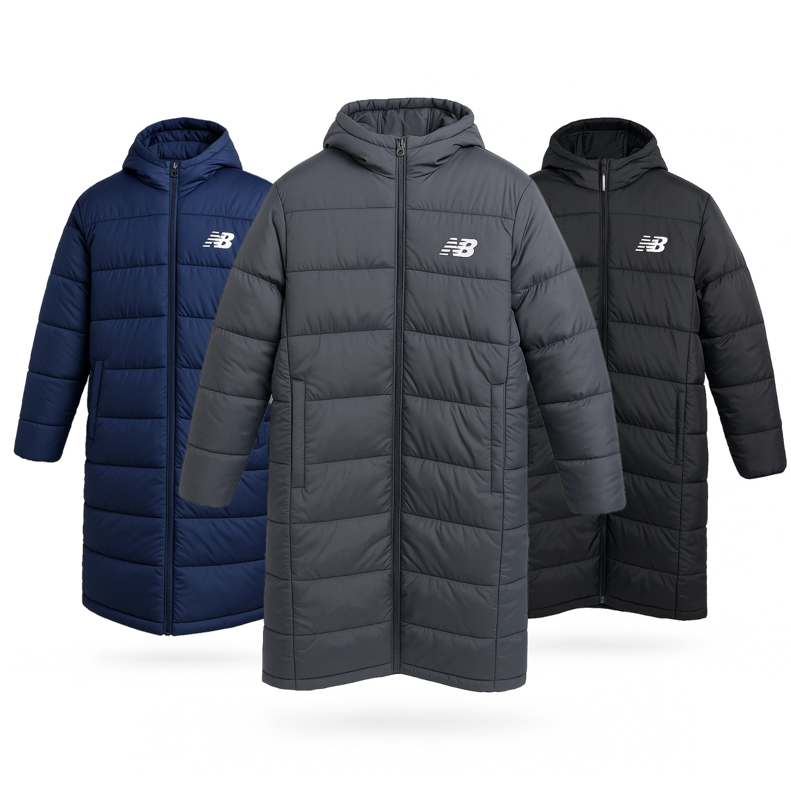 New Balance Men's Long Hood Full Zip Polyester Jacket With PU Coating for Water