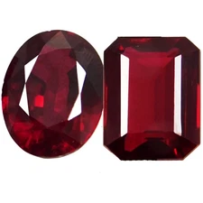Certified Natural Mogok Red Ruby 6 to 14 Ct Oval/Emerald Cut Loose Gemstone