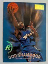 GOD SHAMMGOD, 1997-98 SKYBOX PREMIUM ROOKIE CARD #218, WIZARDS. rookie card picture
