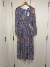 Brand New Rixo Camellia Silk Midi Dress (Size S/UK10) RRP£335