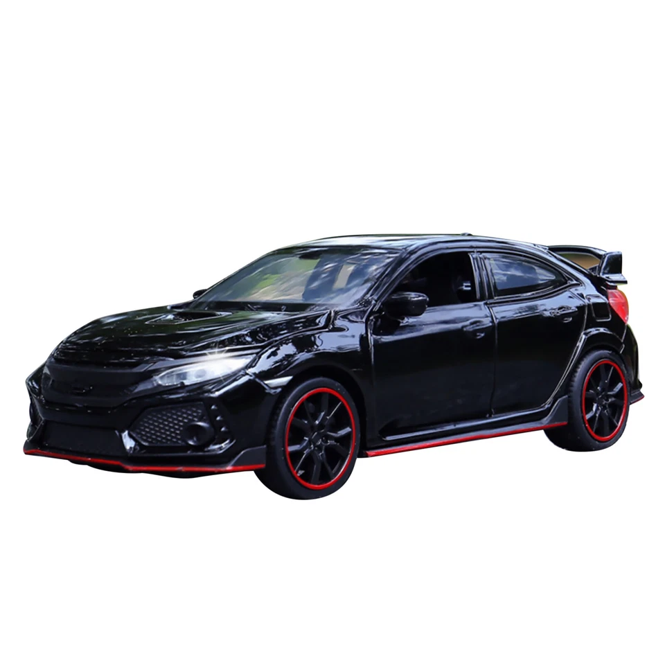 1/32 Black Model Car Diecast Toy Collection Sound&Light For Honda Civic Type R G - Image 4 of 4
