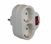 Schuko Doppelstecker Mit Schalter 2 Fach Stecker Mehrfachstecker Adapterstecker