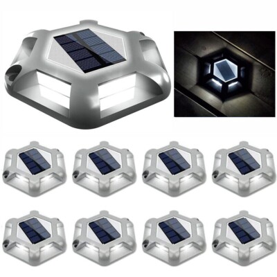T-SUN 8Pack Solar Deck Lights Driveway Dock Garden LED Light Solar Powered Light