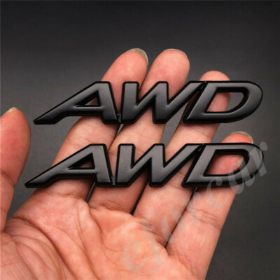 2pcs Metal Black AWD Car Trunk Rear Emblem Badge Decal Sticker 2.0 2.5 