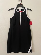 NWT Sage collective zip front active black dress built with short women size M