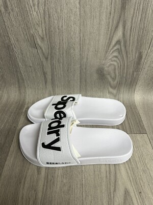 Women’s Superdry Eva White Sliders Size UK Brand New UK