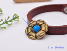 10X Bronze Floral Bridle Saddles Leathercraft Hardware Turquoise Conchos Button