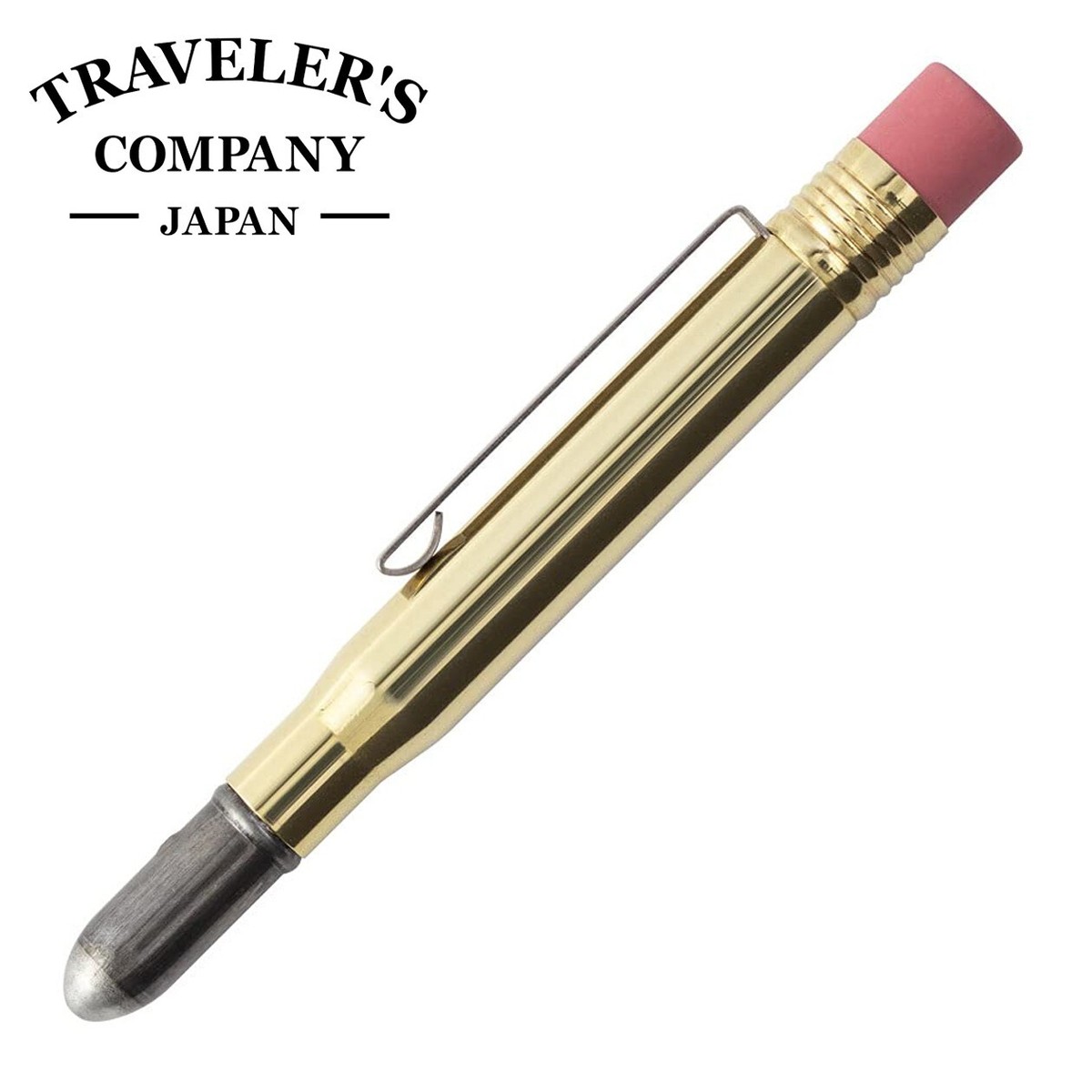 TRAVELER'S COMPANY Compact Brass Traditional Bullet Pencil Made in