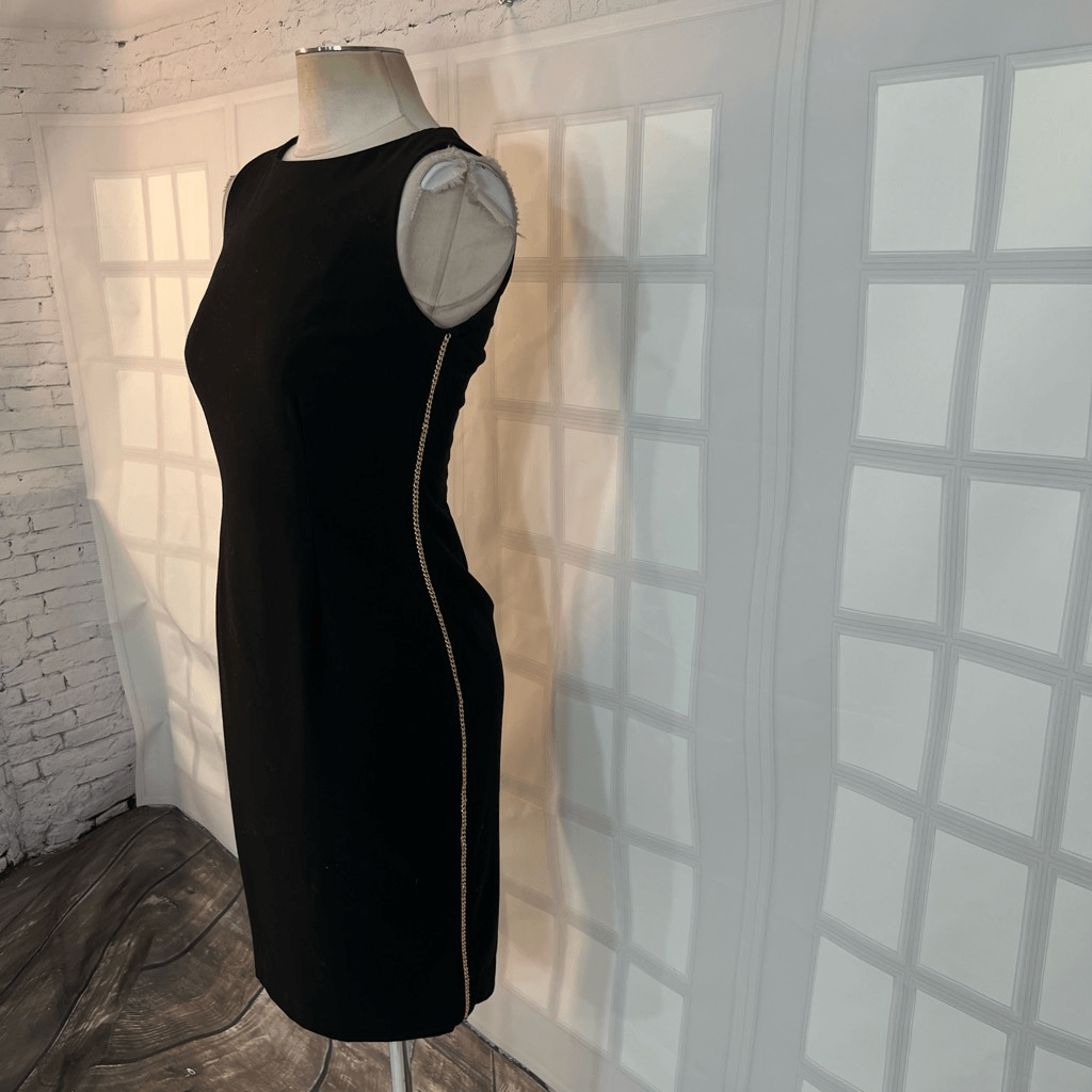 calvin klein black dress with gold chain Black One Shoulder Maxi Dress main image 0