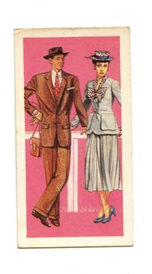 Brooke Bond Tea Card - British Costume Collectable Card #49 Day Clothes 1947 (1)