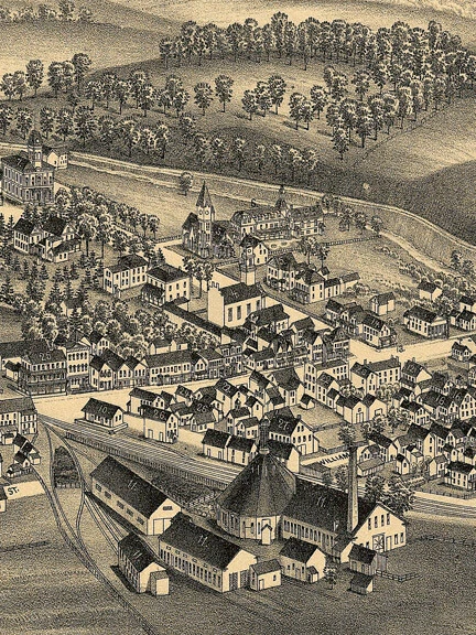 Mapa histórico panorámico de la ciudad de Salem Nueva York 1889 - 16x24 Foto 2 de 4