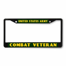 License Plate Frame Vinyl Insert United States Army Combat Veteran Military