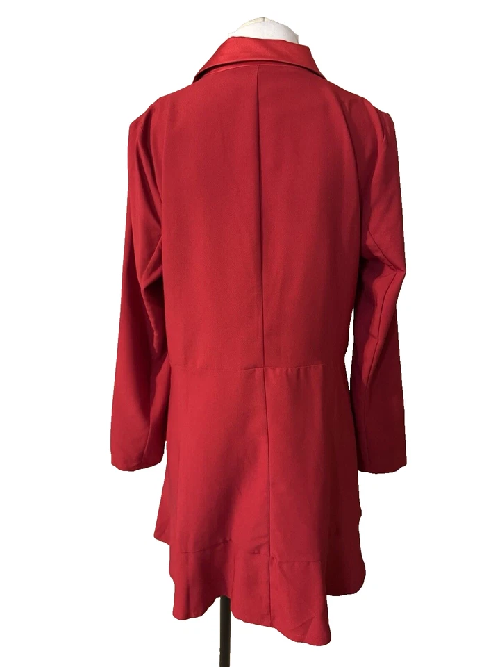 Vestido Blazer Rojo Doble Pecho 10 Manga Larga Línea A de ASOS Nuevo con Etiquetas Foto 2 de 4