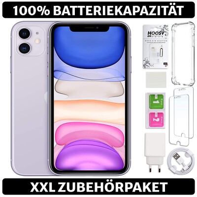 Apple iPhone 11 - 64 128 256GB - Violett Lila -100% Batterie - XXL Zubehörpaket