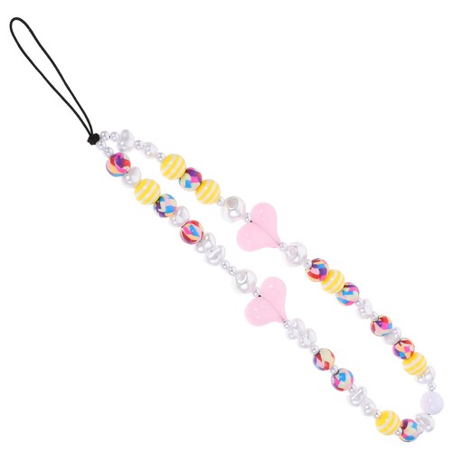 Beaded Phone Strap Anti-lost Phone Chain Heart Beaded Phone Chain Strap - 第 1/12 張圖片