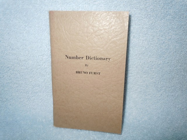 Vintage Number Dictionary 1957 By Dr Bruno Furst EBay