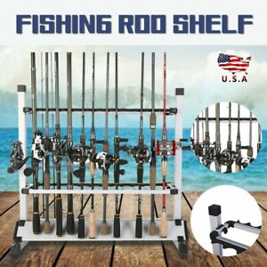 Details about   24 Slots Fishing Poles Stand Rod Storage Organizer Aluminum Rod Lightweight Tool
