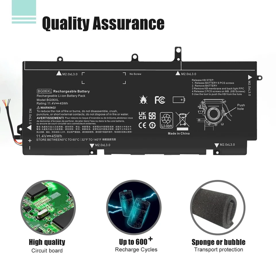 Batería BG06 BG06XL para HP EliteBook 1040 G3-Z Series 805096-001 BGO6XL Foto 3 de 4