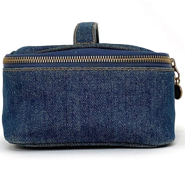 Chanel Handbag Vanity Bag Coco Mark A07058 Denim Canvas