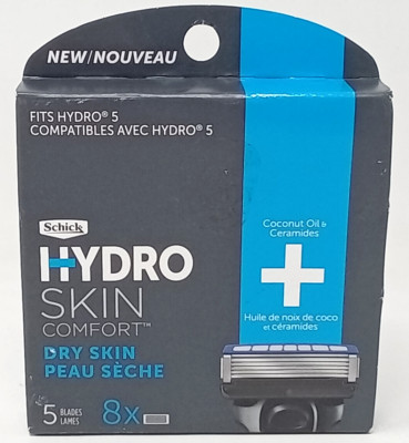 Schick Hydro Dry Skin  - 8 Cartridges/5 Blades - NEW
